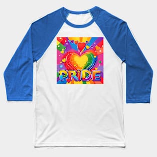 Pride -  Rainbow Heart Explosion I Baseball T-Shirt